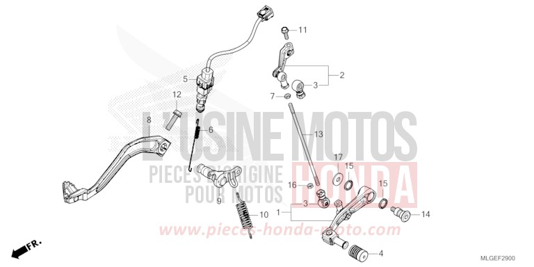 PEDAL von Africa Twin DCT GLINT WAVE BLUE METALLIC (B197X) von 2023